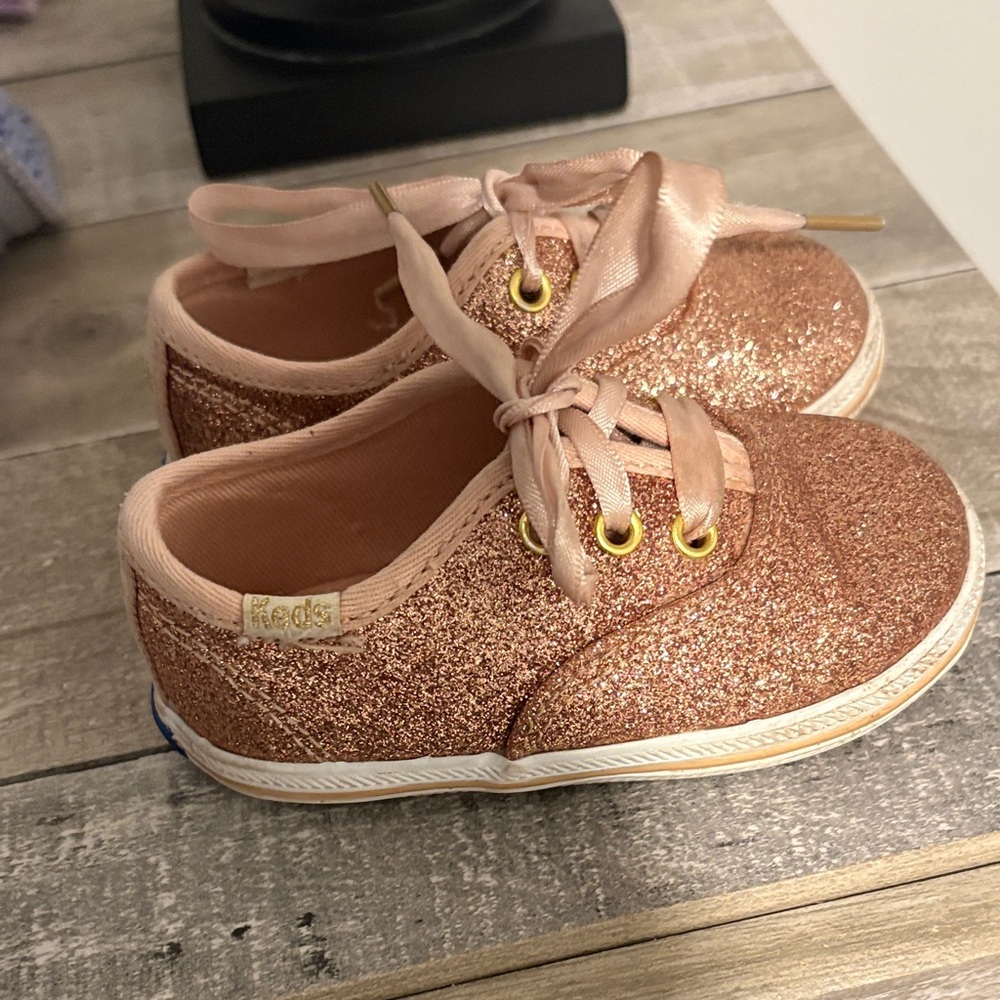 Kate Spade Glittery Kids Sneakers - Pink Gold